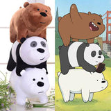 3pcs/set 25cm We Bare Bears Plush Toy Cartoon Bear Grizzly Gray White Polar Bear Panda Stuffed Doll Kids Girls Birthday Gifts