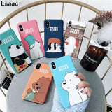 We Bare Bears Hard Phone Cases For iPhone 7 7plus 8 Plus 6 6s Plus Cute Cartoon Hard PC Back Cover Case For iphone X XR XS MAX