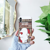 We Bare Bears Hard Phone Cases For iPhone 7 7plus 8 Plus 6 6s Plus Cute Cartoon Hard PC Back Cover Case For iphone X XR XS MAX