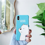 We Bare Bears Hard Phone Cases For iPhone 7 7plus 8 Plus 6 6s Plus Cute Cartoon Hard PC Back Cover Case For iphone X XR XS MAX