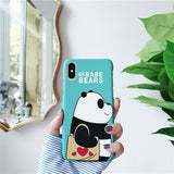 We Bare Bears Hard Phone Cases For iPhone 7 7plus 8 Plus 6 6s Plus Cute Cartoon Hard PC Back Cover Case For iphone X XR XS MAX