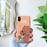 We Bare Bears Hard Phone Cases For iPhone 7 7plus 8 Plus 6 6s Plus Cute Cartoon Hard PC Back Cover Case For iphone X XR XS MAX