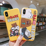 Cute Cartoon We Bare Bears Phone Cases For iPhone 6 6S 7 8 Plus Case Soft Silicone TPU Back Cover For iPhone XS MAX XR Case Capa