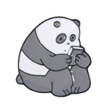 Animal Cartoon Pin Bare Bears Cute Grizzly Panda Ice Bear denim Enamel Pins Kawaii Lapel Brooches badges Fashion Gifts