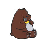 Animal Cartoon Pin Bare Bears Cute Grizzly Panda Ice Bear denim Enamel Pins Kawaii Lapel Brooches badges Fashion Gifts