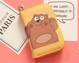 2018 New Cartoon We Bare Bears Men Wallet Women's Female Short Zipper Leather Wallets Purse Card Holder With Coin Pocket JU62ML