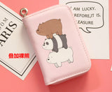 2018 New Cartoon We Bare Bears Men Wallet Women's Female Short Zipper Leather Wallets Purse Card Holder With Coin Pocket JU62ML