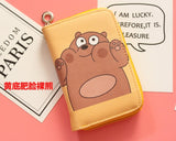 2018 New Cartoon We Bare Bears Men Wallet Women's Female Short Zipper Leather Wallets Purse Card Holder With Coin Pocket JU62ML