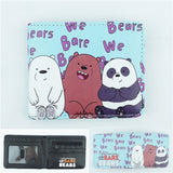 Cute We Bare Bears Series Wallet Anime Cosplay Students Short Wallets Fashion PU Credit Card Case Holder Bifold Purse Girl Gift