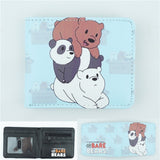 Cute We Bare Bears Series Wallet Anime Cosplay Students Short Wallets Fashion PU Credit Card Case Holder Bifold Purse Girl Gift