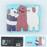 Cute We Bare Bears Series Wallet Anime Cosplay Students Short Wallets Fashion PU Credit Card Case Holder Bifold Purse Girl Gift