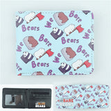 Cute We Bare Bears Series Wallet Anime Cosplay Students Short Wallets Fashion PU Credit Card Case Holder Bifold Purse Girl Gift
