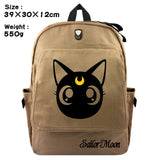 Lovely We Bare Bears Backpack Grizzly Panda Ice Bear Double-Shoulder Bag Black Canvas Travel Bag for School Supply