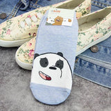 Summer Cartoon We Bare Bears Cotton Thin Women Socks Creative Casual Cotton Ankle Sock Funny Animals Socks for Female