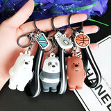 We Bare Bears Keychain Cartoon Anime Pendants Key chains For Women Kids Unlucky bear Series Trinkets For Car Key Car ornaments