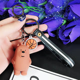 We Bare Bears Keychain Cartoon Anime Pendants Key chains For Women Kids Unlucky bear Series Trinkets For Car Key Car ornaments
